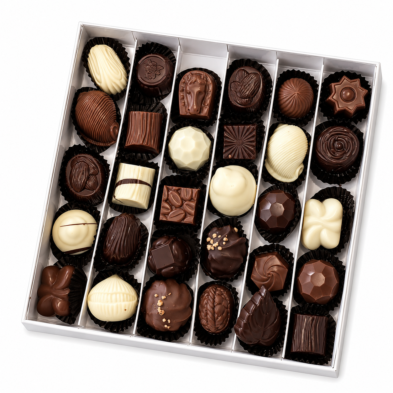 Große 500 g Auswahl belgischer handwerklicher Pralinen im Geschenkkarton