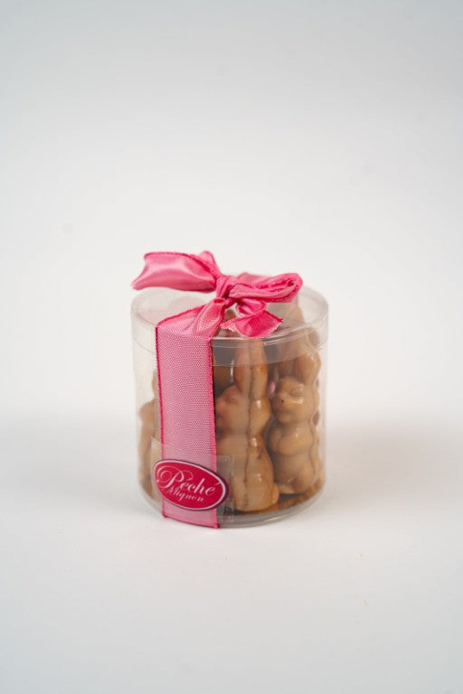 Lièvre de Pâques — Chocolat Blanc Marbré & Praliné Boite