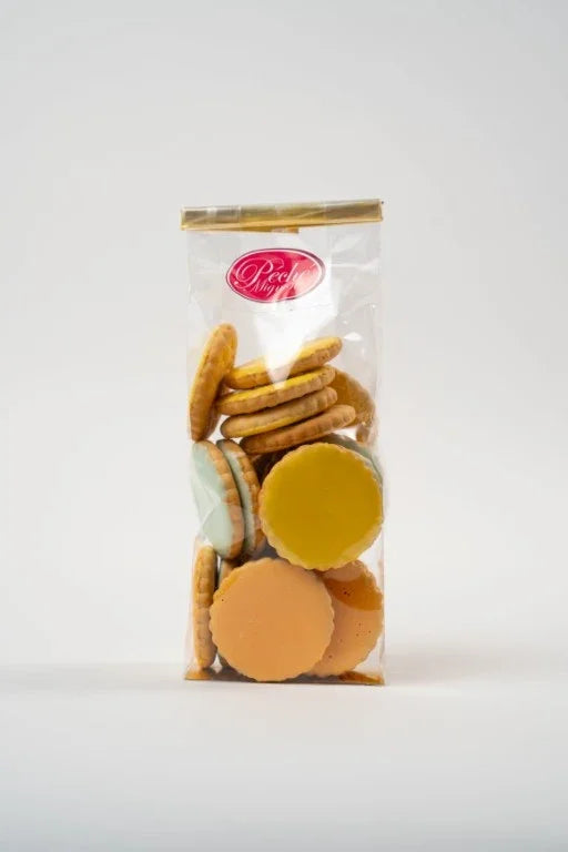 Bag of colourful artisan iced biscuits