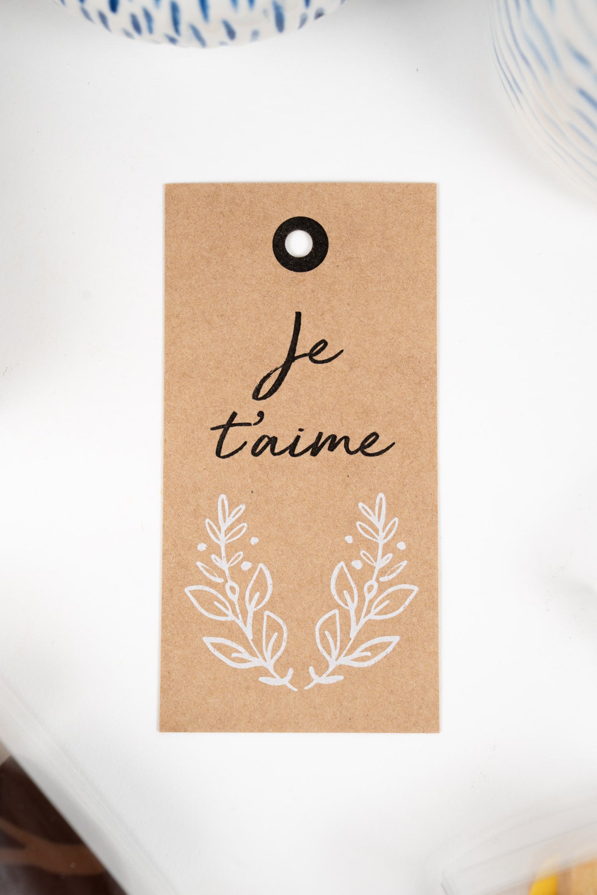 Carte de vœux Je t’aime Péché Mignon pour cadeau romantique ou coffret gourmand.