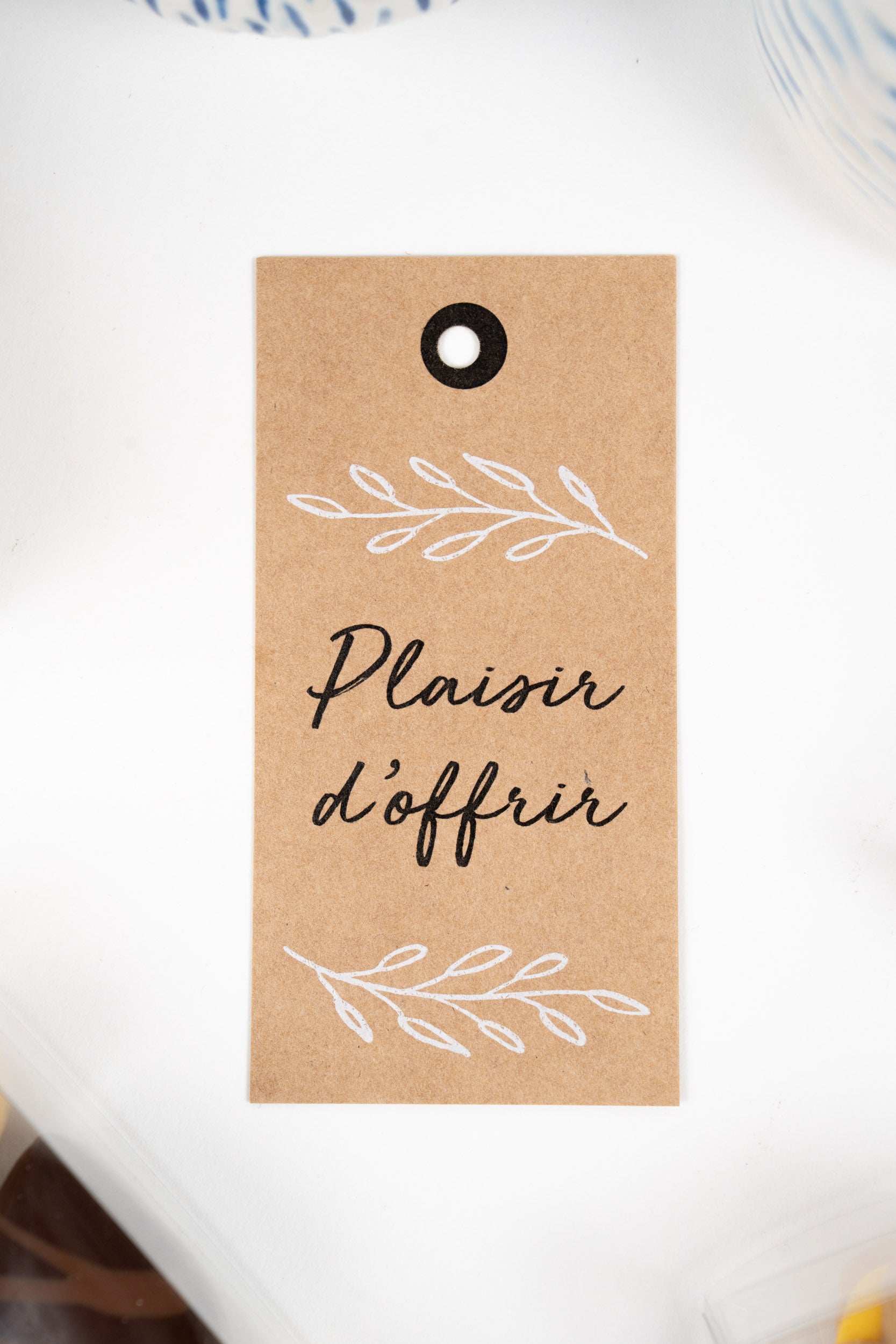 Carte de vœux Plaisir d’offrir Péché Mignon pour coffret cadeau gourmand.