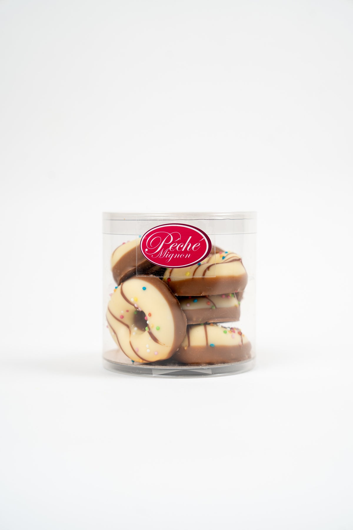 Chocolate coated shortbread biscuits with sprinkles in gift box by Péché Mignon