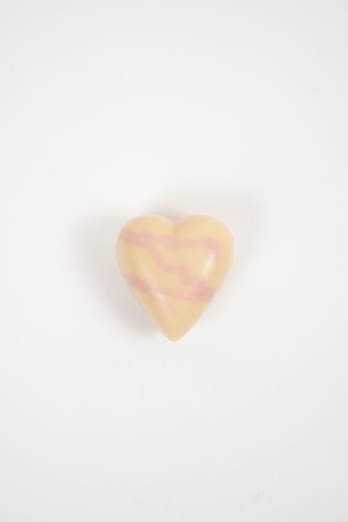 White chocolate heart with strawberry filling
