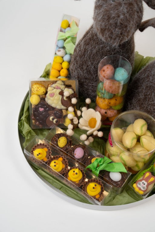 Vue d'ensemble du coffret "Jardin des Lapins" version gris avec son assortiment complet.