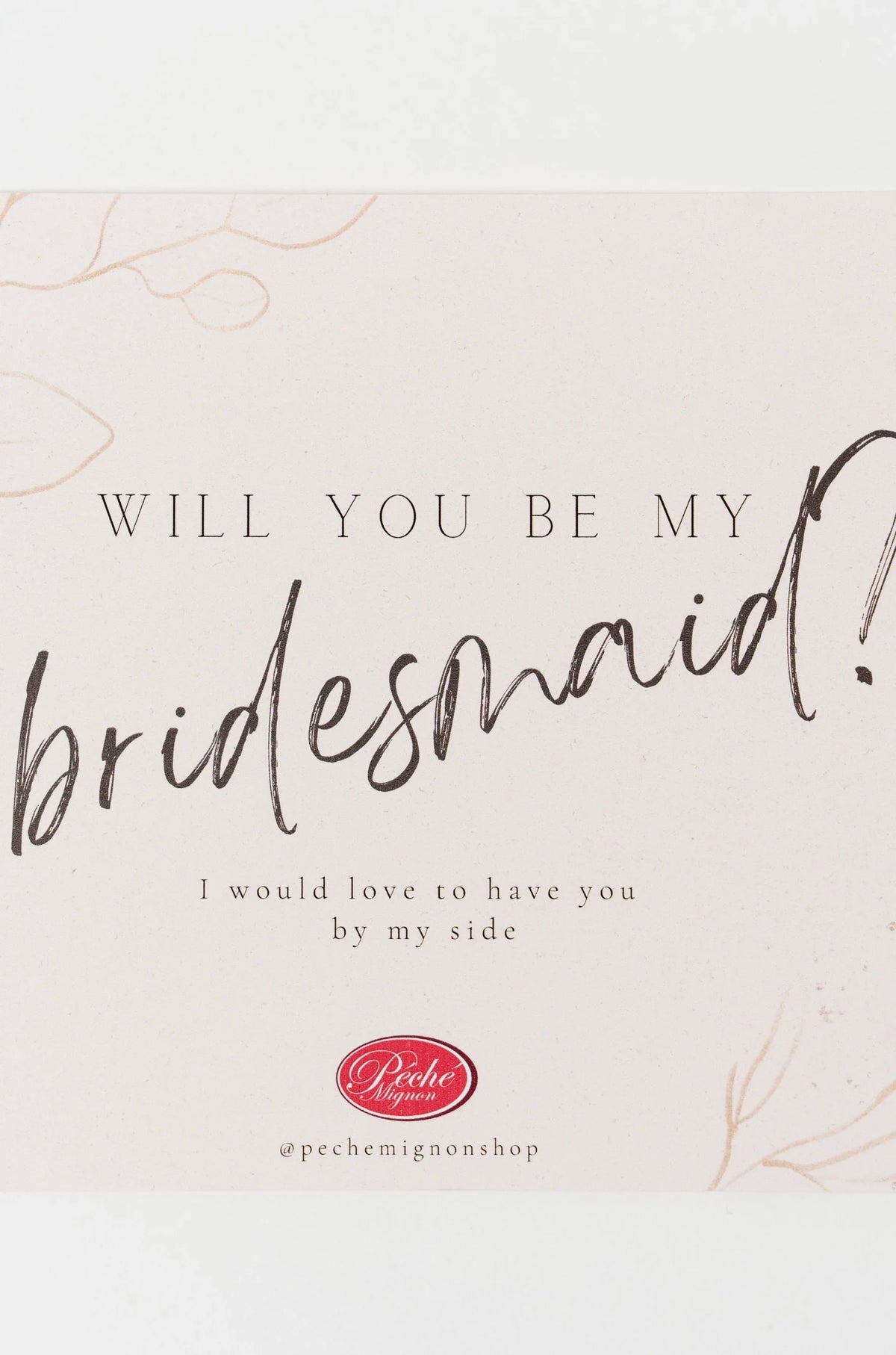Biglietto “Will you be my bridesmaid?” dal design elegante per proposta da damigella