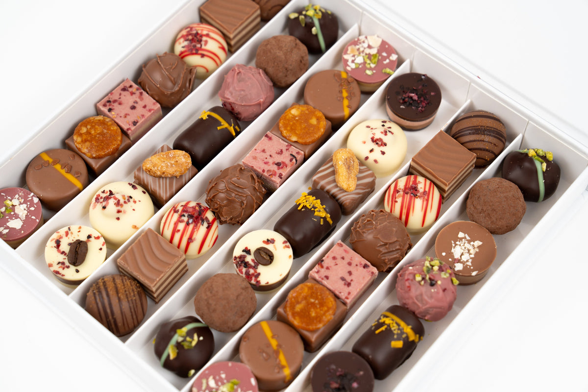 Assortiment ambachtelijke Belgische chocolade