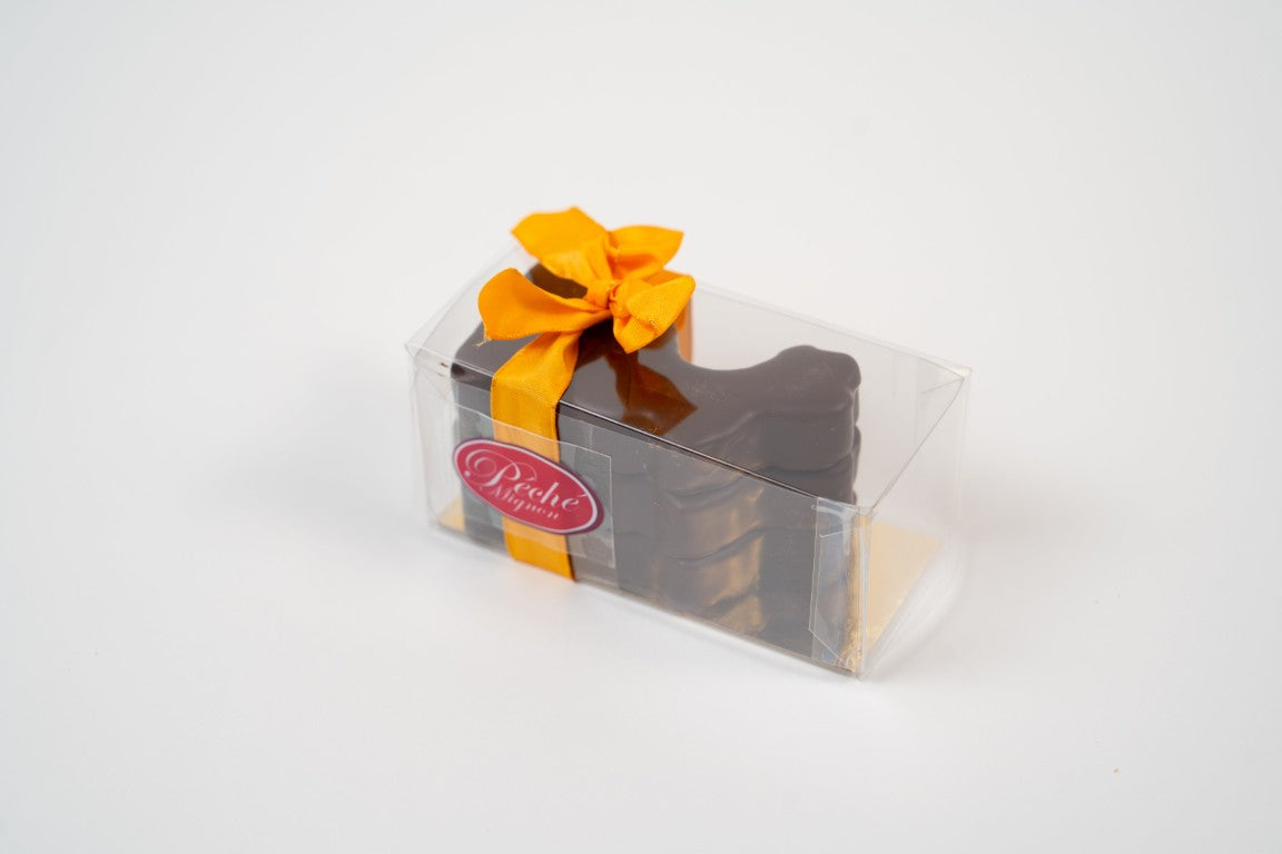 Boite Lapin en Marshmallow Artisanal Enrobe de Chocolat Noir