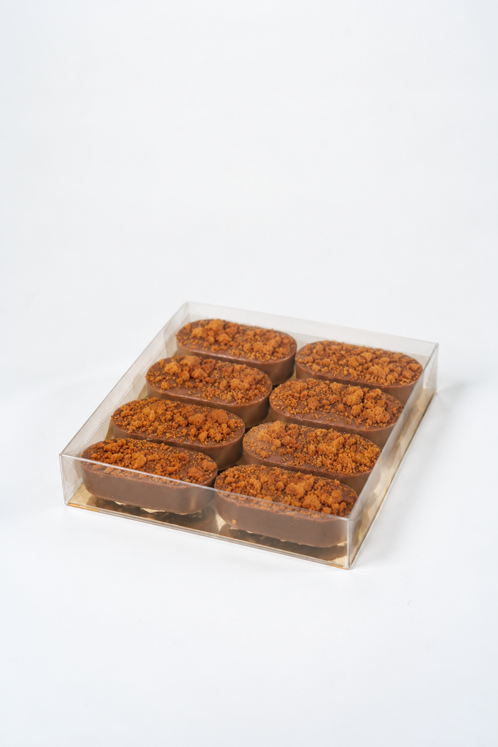 Pralina allo speculoos con cioccolato belga al latte e cuore morbido