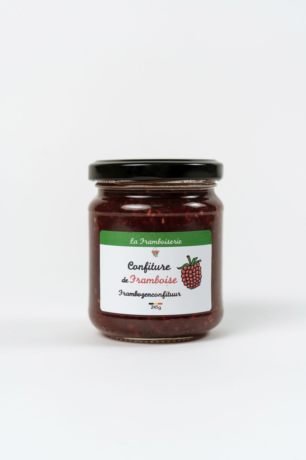 Pot de confiture de framboise artisanale fabriquée en Belgique à Malmedy