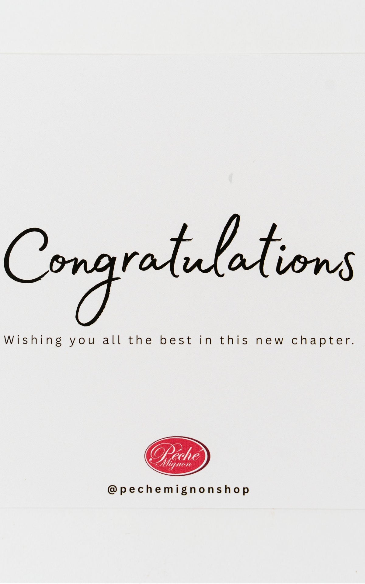 Elegant “Congratulations” greeting card with minimalist design on white background