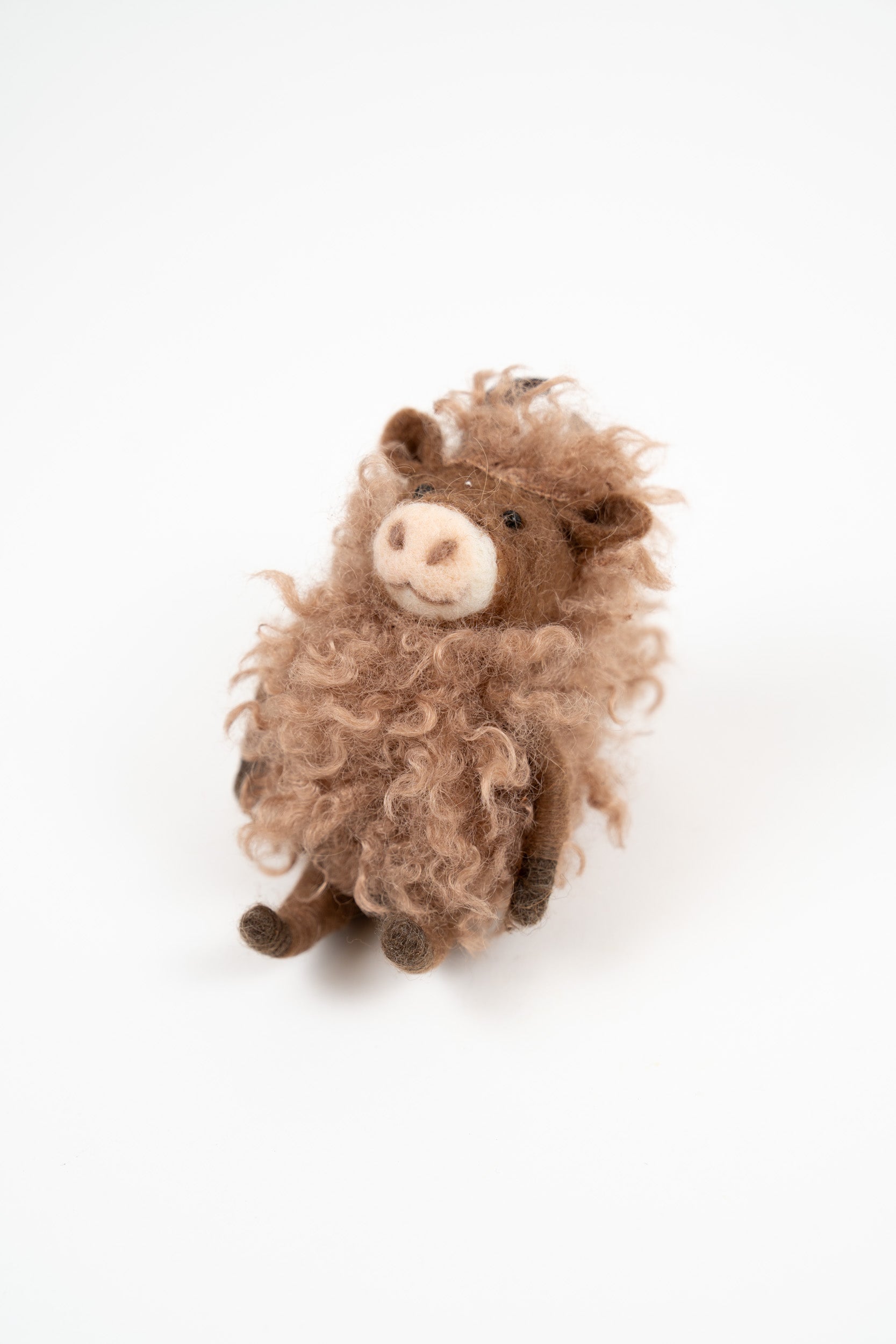 Gry & Sif curly felt hedgehog figure on a clean white background.